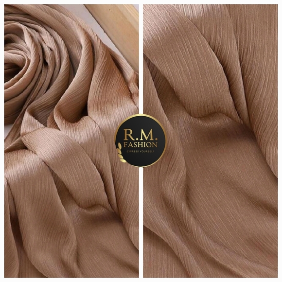 Crinkle Satin Silk Hijab Scarf / Shawl - Picture 5 of 5